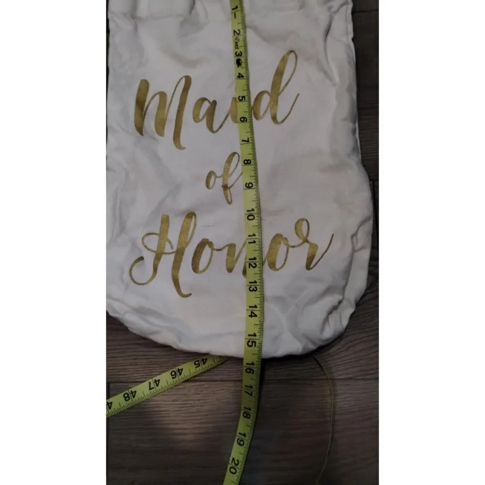 White and Gold Maid Of Honor‎ tote bag